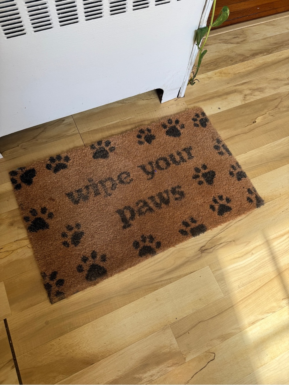 Dog Doormat "Wipe Your Paws" in Brown